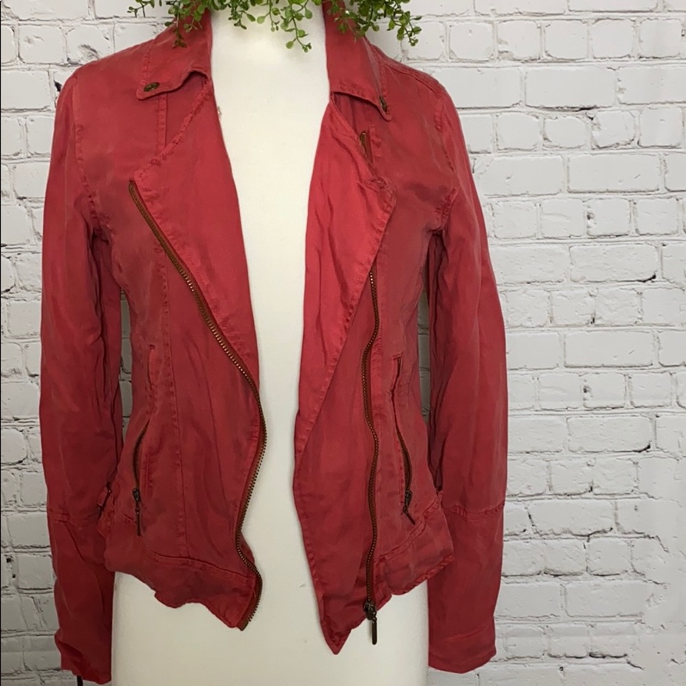 Max jeans coral color moto jacket